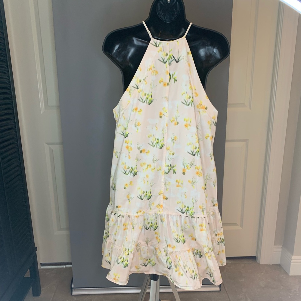 Peachy Floral Halter Dress